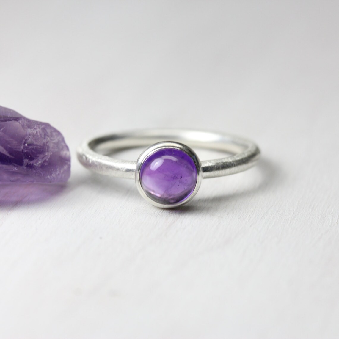 Square Purple and Silver Ring main image 1