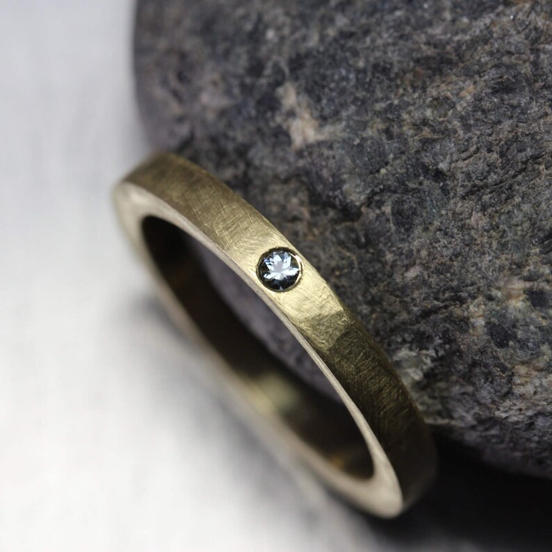 Simple Modern Songea Sapphire Wedding Ring 18K Yellow Gold - Etsy