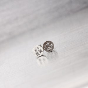 Delicate Tiny 6 Diamond Starburst Stud Earrings Silver Cosmic Sparkle Gray Twinkle Cute Inspirational Graduation Gift Idea Dreisternchen image 2