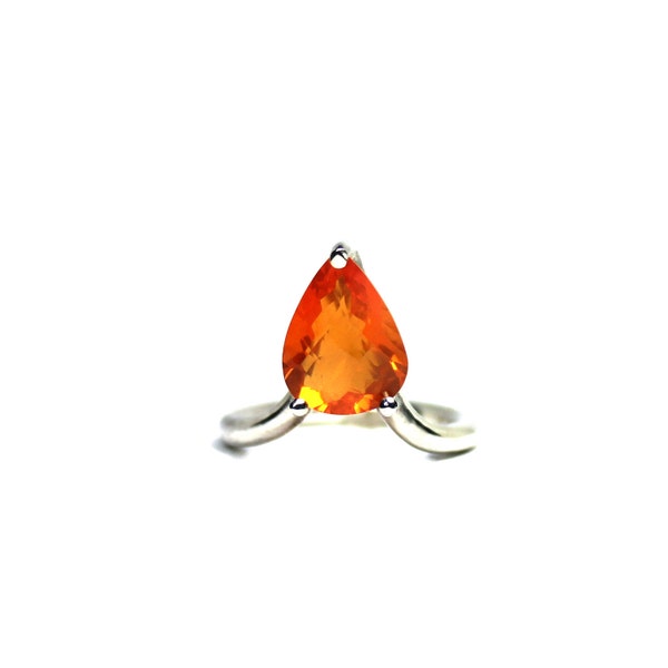 Orange Fire Opal Silver Arrow Ring Modern Love - Feuerpfeil