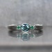 Blue Zircon Emerald Engagement Ring Silver Mermaid Ocean Colored Genuine Gemstones Underwater Fairy Tale Women's Bridal Band - Meerjungfrau