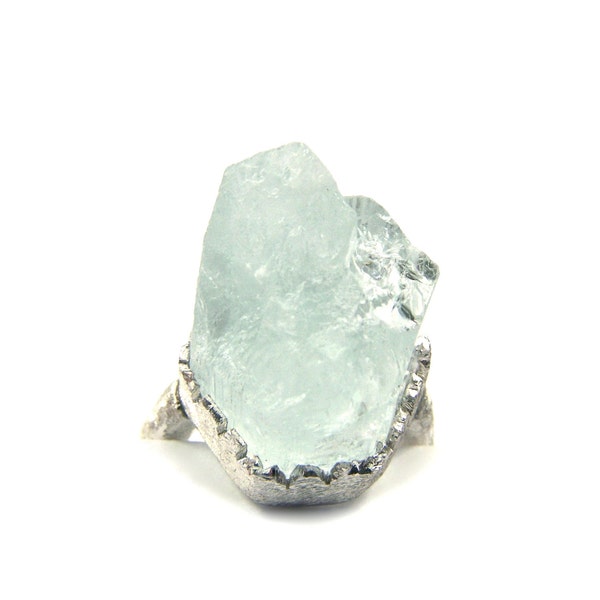 Raw Aqua Icy Sterling Silver Ring - Eisberg