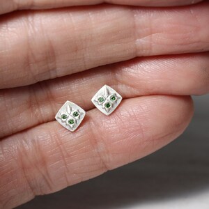 Cute Nordic Style Christmas Stud Earrings Modern Embossed Silver Branches Green Diamonds Festive Romantic Accessories Mistletoe Kisses image 10