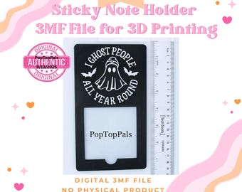 Funny Halloween Ghost Themed Sticky Note Holder: Digital Download - 3MF STL File for 3D Printing - NO Physical Product