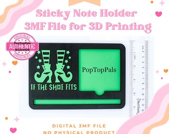 Halloween Witch Themed Sticky Note Holder: Digital Download - 3MF & STL File for 3D Printing - NO Physical Product