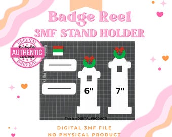Tall Badge Reel Display Holder: Digital Download - 3D Print File (3MF) for 3D Printing - Badge Reel Display Stand - No Physical Item