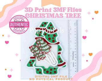 Archivo 3MF para impresión 3D: Mini paquete de portanotas adhesivas y clip con forma de árbol de Navidad - Descarga digital (archivo 3MF) para impresión 3D