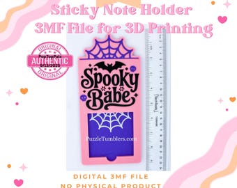 Spooky Spider Web Halloween Themed Sticky Note Holder: Digital Download - 3MF STL Files for 3D Printing - NO Physical Product