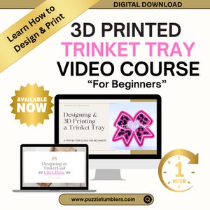 Kurs i 3D-printad prydnadsbricka - Lär dig designa och skriva ut en 3D-printad prydnadsbricka - Digital nedladdning - 3D-printningskurs för nybörjare