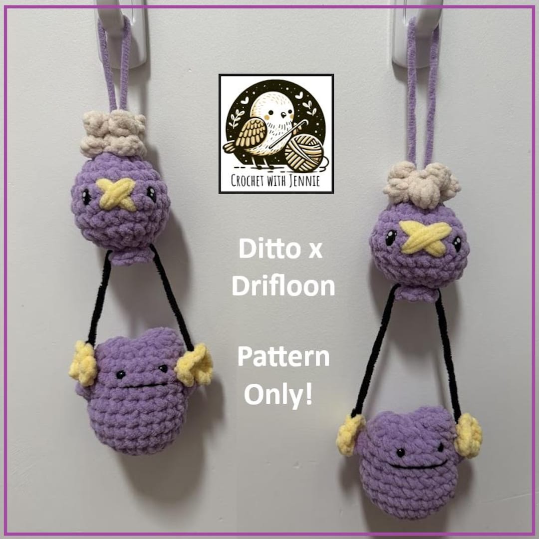 Ditto X Drifloon Dreamy Duo: Low-sew 3-in-1 Crochet Pattern (pokopia ...