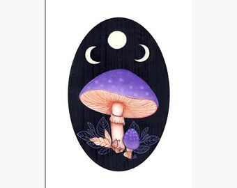 Purple Veil Mushroom Print