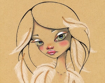 Odette  original watercolor and ink, 8x10