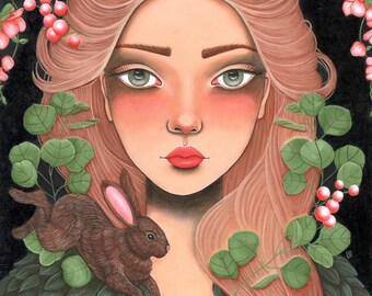 The Rabbit Hour Pop Surreal Signed Fine Art Print multiple sizes