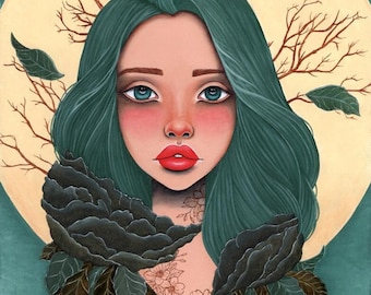 The Forest Cloak Woodland Fantasy signed art print multiple sizes