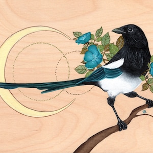 Bird Art Print 10x8 Bird Flower Art Print Quirky Wall Art - Etsy