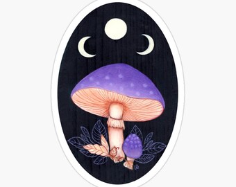 Purple Veil Mushroom Vinyl Sticker