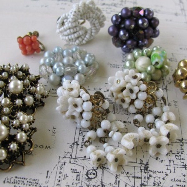 Beaded Bauble Lot of DAMAGED Earrings for Upcycling