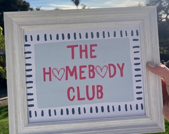 The Homebody Club Print: Cozy Minimalist Wall Art (Digital Download)