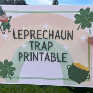 Mini modèle de piège à lutin et instructions – Artisanat pour enfants de la Saint-Patrick – activité imprimable bricolage – téléchargement immédiat