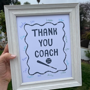 Thank You Coach Baseball Printable | Coach Gift from Team | Sports Team Gift | End of Season Sign | Instant Download Printable and Editable