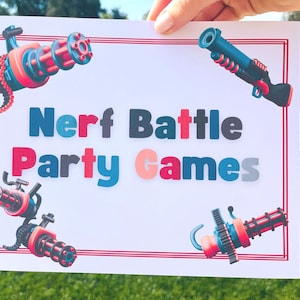 Nerf Blaster Party Games – Printable Target Practice, Obstacle Course, Relay Race – Nerf-Themed Kids Party Activities – Instant PDF Download