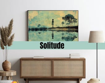 Solitude – Digital Art Print – Elegant Black Art Inspired Wall Decor