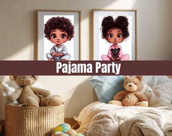 Pajama Party - Digital Art Print - Black Inspired Wall Decor