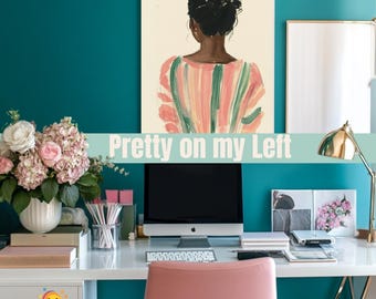 Pretty on My Left – Digital Art Print – AKA Inspired Pink and Green Wall Decor