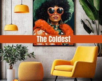 The Coldest – Digital Art Print – AKA Inspired Pink and Green Wall Decor