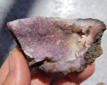 Pink Amethyst Cluster, Geode, Unusual Gift for Mom, Crystal Collector, Boho Home decor, Free Shipping