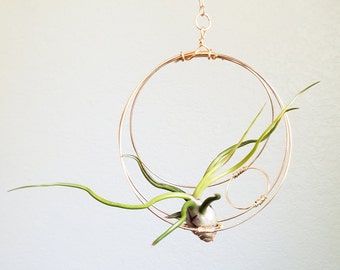 Hanging Planter, Air Plant Holder, Minimalist Celestial Inspired Wall Planter, Boho Decor, Housewarming Gift,  Free Gift Box, under 25