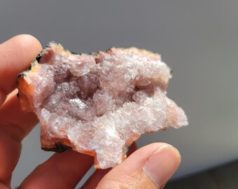 Pink Amethyst Druzy Cluster, Geode, Unusual Gift for Crystal Collector, Boho Home decor, Free Shipping