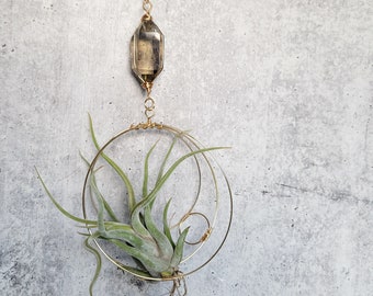 Indoor Planter, Air Plant Holder, Citrine Crystal, November Birthstone, Housewarming Gift, Hanging Planter, Boho Decor, Crystal Boho Decor