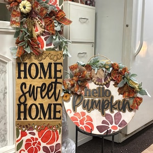 Ensemble de décoration d'automne pour porche | Décoration de porte citrouille et panneau à poser | Décoration d'automne pour porche de style ferme | Décoration d'entrée en bois superposé image 12
