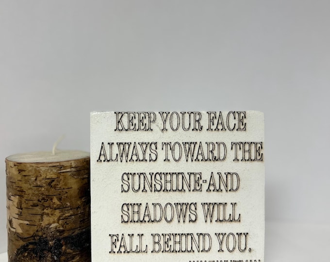 Featured listing image: walt whitman quotes, wood block quotes, white decorative blocks with quote, quotes on blocks, walt whitman on wood, home decorative blocks