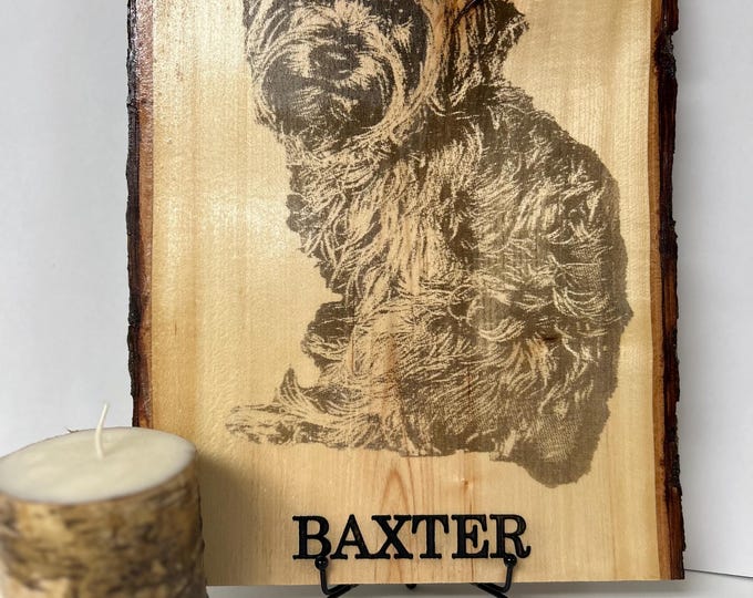 Featured listing image: personalized pet on wood, laser engraved pet photo, pet laser engraved wood photo, personalized pet photo, pet memorial,