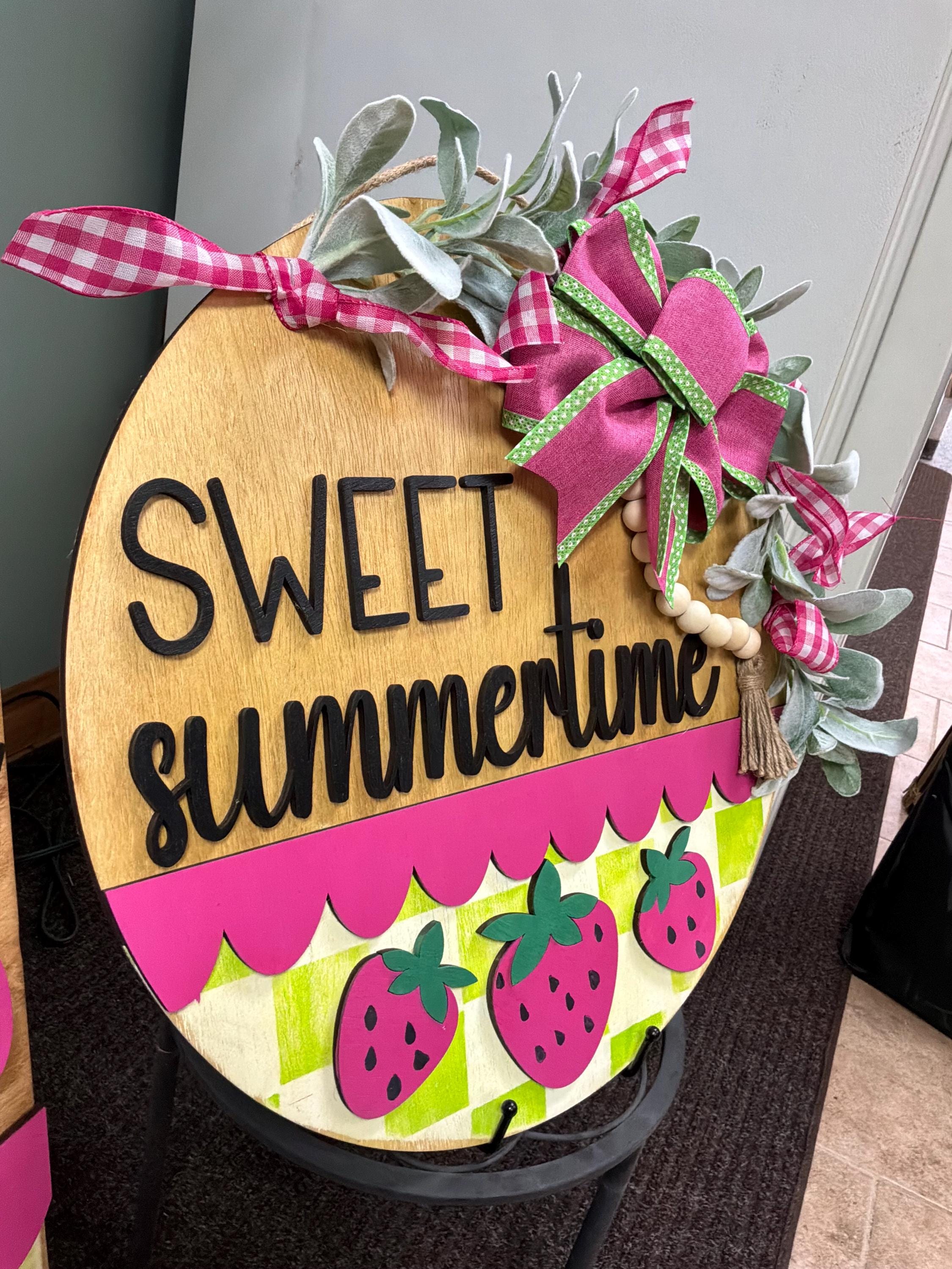 Strawberry Porch Decor Set | Sweet Summertime Door Hanger & Home Sweet ...
