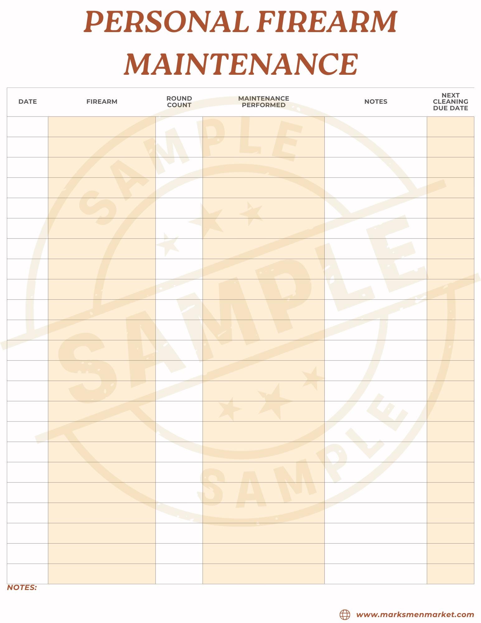 Weapon Log Firearm Record Keeping Printable Bundle – Gun Inventory Sheet, Ammo ...