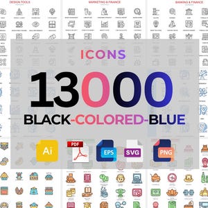 Icons Bundle Icon Pack Black Colored Line Icons for Canva Figma Web App Design Digital Download svg png ai eps ui ux