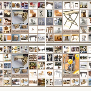 CNC furniture svg dxf ai cdr bundle, laser cut wood plans, router files chairs tables cabinets shelves woodworking designs diy 400+ files image 2
