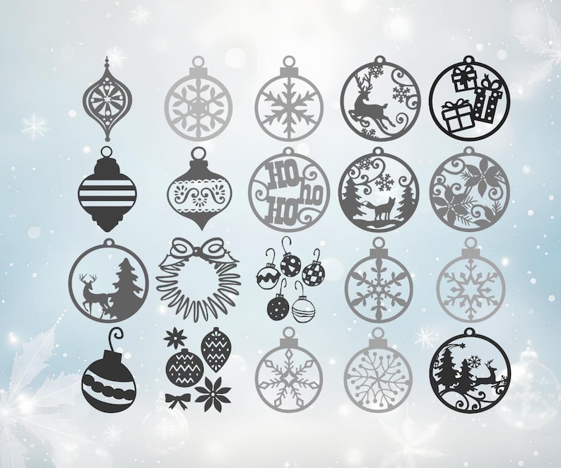 Christmas Laser Cut Files Bundle | Holiday Ornaments, Trees, Snowflakes ...