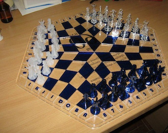 3 Player Chess Laser Cut Files | Wooden Board SVG DXF EPS (Digital Download)