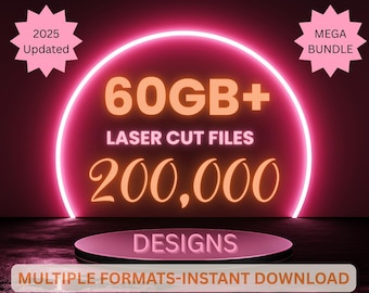 60GB+ Mega Laser Cut Pack, 200,000 files Engraving Files, Laser pack, Laser bundle, engraving, Laser project files, cutting pack
