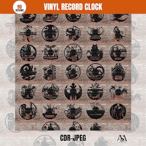 Laser Cut Files for Wall Decor | Vinyl Record Clock SVG DXF PDF