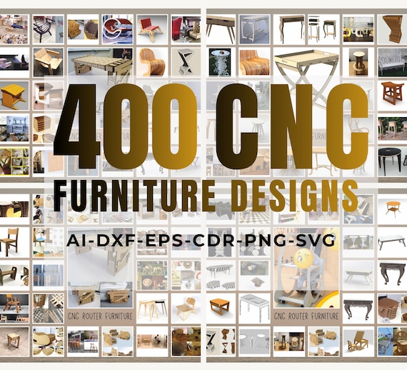 CNC Furniture Design Files (dxf, svg, ai, cdr, eps, png)