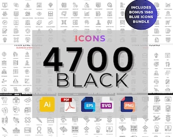Pakiet ikon Black Vector | Mega pakiet ikon UI do projektowania stron internetowych i aplikacji | Minimalistyczne płaskie ikony do projektów Figma, Canva i Illustrator