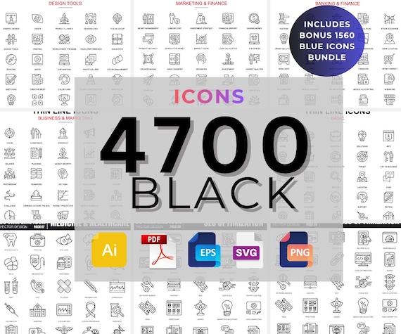 Black Vector Icon Pack | Mega UI Icon Bundle for Web, App Branding Design | Minimal Flat Icons for Figma, Canva, Illustrator Projects