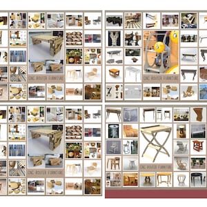 CNC furniture svg dxf ai cdr bundle, laser cut wood plans, router files chairs tables cabinets shelves woodworking designs diy 400+ files image 7