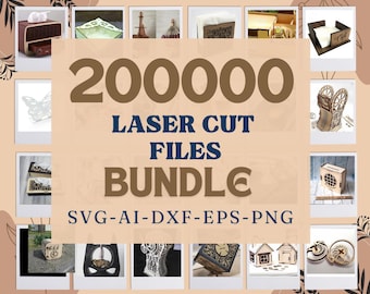 200,000+ Laser Cut SVG Bundle: 3D & 2D Designs (Digital Download)