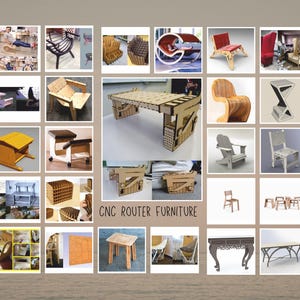 CNC furniture svg dxf ai cdr bundle, laser cut wood plans, router files chairs tables cabinets shelves woodworking designs diy 400+ files image 5
